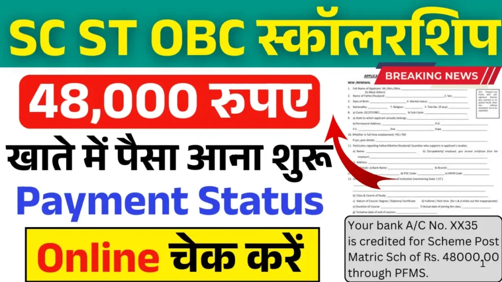 SC/ST/OBC स्कॉलरशिप 2025 ऑनलाइन आवेदन प्रक्रिया